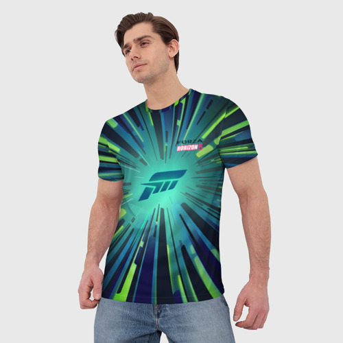 Мужская футболка 3D Neon | Forza Horizon 5, цвет 3D печать - фото 3