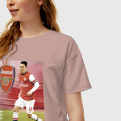 Женская футболка хлопок Oversize Arsenal - Mesut Ozil - фото 2