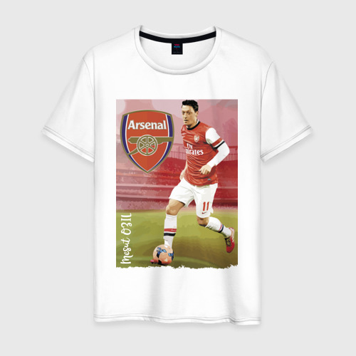 Мужская футболка хлопок Arsenal - Mesut Ozil, цвет белый