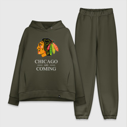 Женский костюм хлопок Oversize Chicago are coming, Чикаго Блэкхокс, Chicago Blackhawks