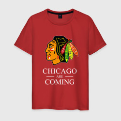 Мужская футболка хлопок Chicago are coming, Чикаго Блэкхокс, Chicago Blackhawks