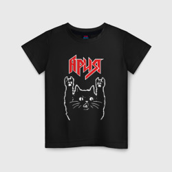 Ария рок кот – Детская футболка хлопок с принтом купить со скидкой в -20%