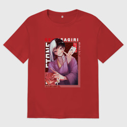 Женская футболка хлопок Oversize Доктор Стоун Dr. Stone, Гэн Асагири