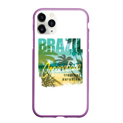 Чехол для iPhone 11 Pro Max матовый Тропический Рай Бразилии