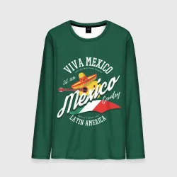 Мужской лонгслив 3D Мексика Mexico