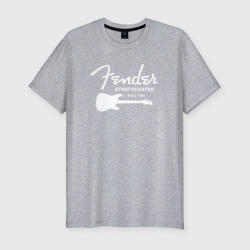 FENDER STRATOCASTER – Мужская футболка хлопок Slim с принтом купить