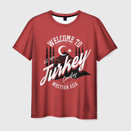 Мужская футболка 3D Турция - Turkey, цвет 3D печать
