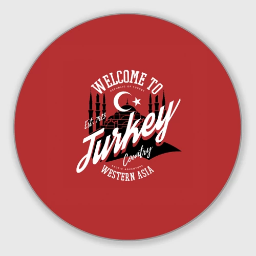 Круглый коврик для мышки Турция - Turkey
