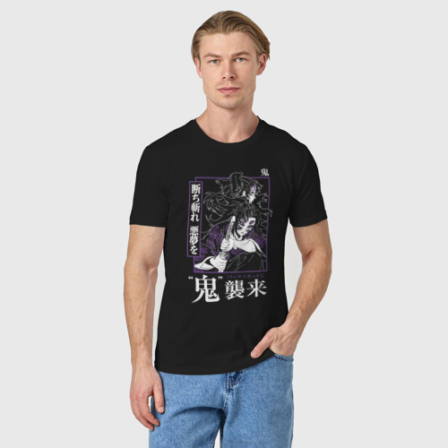 Мужская футболка хлопок Kokushibo Tsugikuni - демон, цвет черный - фото 3