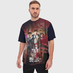 Мужская футболка oversize 3D All of us are zombie - фото 2