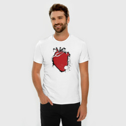 Мужская футболка хлопок Slim Фонендоскоп обвивает сердце - фото 2