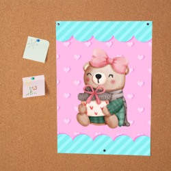 Постер Мишка с подарками день влюбленных - фото 2