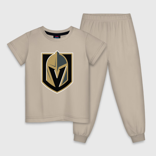 Детская пижама хлопок Vegas Golden Knights , Вегас Голден Найтс, цвет миндальный