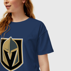 Женская футболка хлопок Oversize Vegas Golden Knights , Вегас Голден Найтс - фото 2