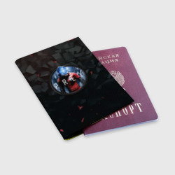 Обложка для паспорта матовая кожа Black logo prey - фото 2