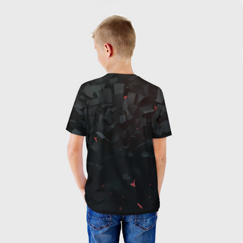 Детская футболка 3D с принтом Black logo prey, вид сзади #2