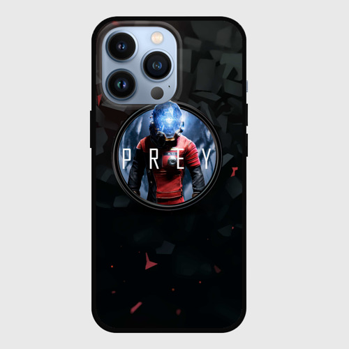 Чехол для iPhone 13 Pro с принтом Black logo prey, вид спереди #2