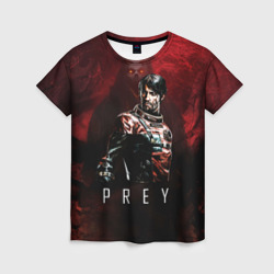 Женская футболка 3D Prey dark  red