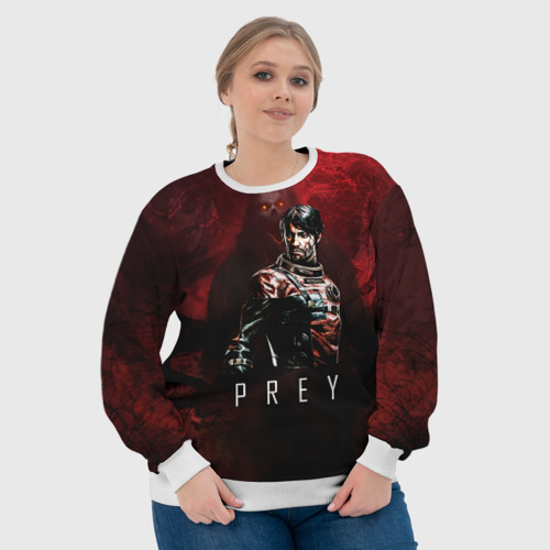 Женский свитшот 3D Prey dark  red, цвет 3D печать - фото 6