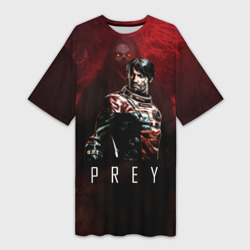 Платье-футболка 3D Prey dark  red