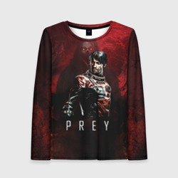 Женский лонгслив 3D Prey dark  red