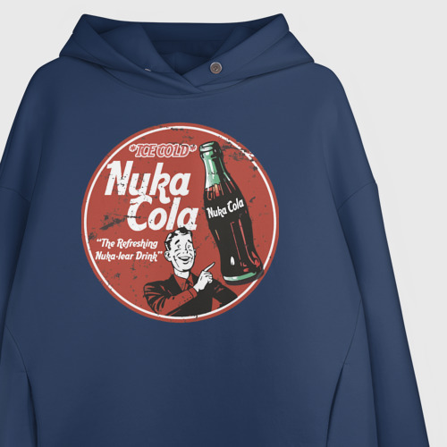 Женское худи Oversize хлопок Nuka Cola Ice Cold Retro, цвет темно-синий - фото 3