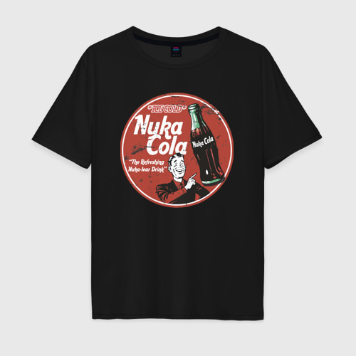 Мужская футболка хлопок Oversize Nuka Cola Ice Cold Retro, цвет черный