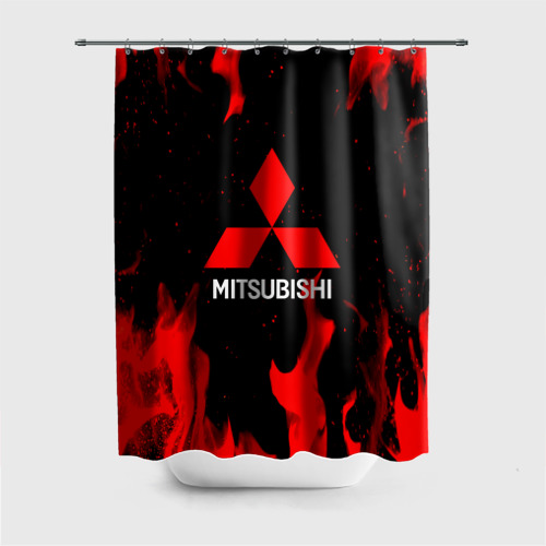 Штора 3D для ванной Mitsubishi Red Fire