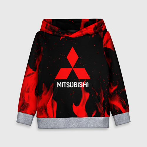 Детская толстовка 3D Mitsubishi Red Fire, цвет меланж