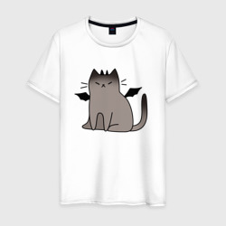 Мужская футболка хлопок Котик демон cat demon