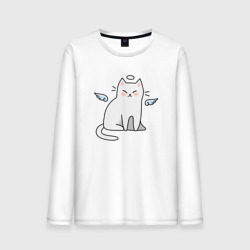 Мужской лонгслив хлопок Котик ангел cat angel