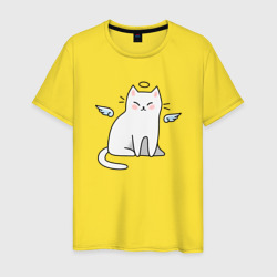 Мужская футболка хлопок Котик ангел cat angel