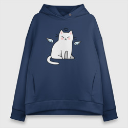 Женское худи Oversize хлопок Котик ангел cat angel