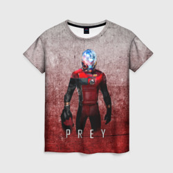 Женская футболка 3D Prey grey and blood