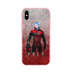 Чехол для iPhone X матовый Prey grey and blood