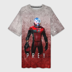 Платье-футболка 3D Prey grey and blood