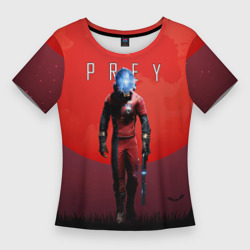 Женская футболка 3D Slim Prey красная планета