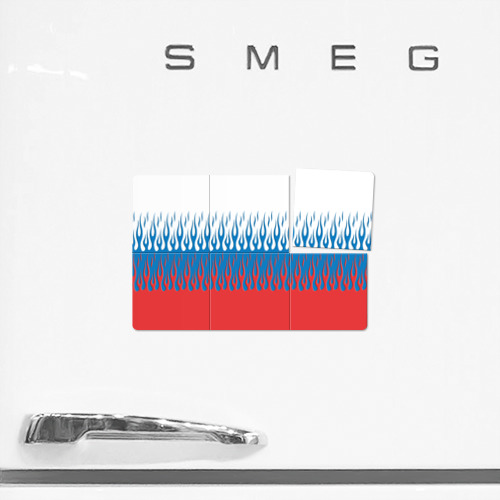 Магнитный плакат 3Х2 Флаг России пламя - фото 2