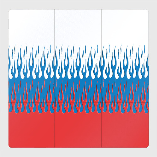 Магнитный плакат 3Х3 Флаг России пламя