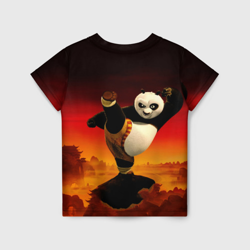Детская футболка 3D с принтом Кунг-фу Панда New, вид сзади #1
