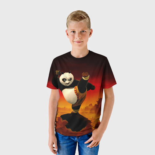 Детская футболка 3D с принтом Кунг-фу Панда New, фото на моделе #1