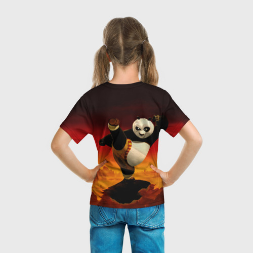 Детская футболка 3D с принтом Кунг-фу Панда New, вид сзади #2