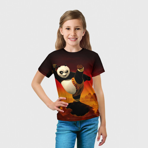 Детская футболка 3D с принтом Кунг-фу Панда New, вид сбоку #3