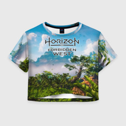 Женская футболка Crop-top 3D Horizon Forbidden West Хоризон Запретный Запад