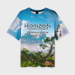 Женская футболка oversize 3D Horizon Forbidden West Хоризон Запретный Запад