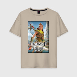 Женская футболка хлопок Oversize Horizon Запретный Запад