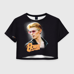 Женская футболка Crop-top 3D David Bowie Smoking