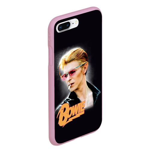 Чехол для iPhone 7Plus/8 Plus матовый David Bowie Smoking, цвет розовый - фото 3