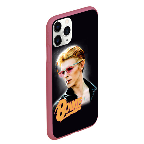 Чехол для iPhone 11 Pro Max матовый David Bowie Smoking, цвет малиновый - фото 3