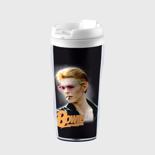 Термокружка-непроливайка David Bowie Smoking, цвет белый